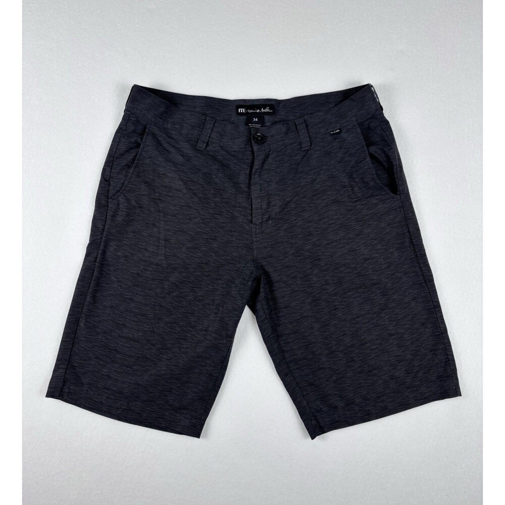 TravisMatthew Men’s Size 34 Gray Performance Golf Shorts Stretch Flat Front